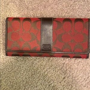 Brown & red coach wallet